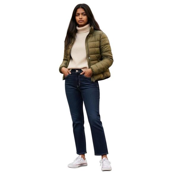 Zara Denim - ZARA Slim Crop Flare Mid-Rise Jeans Dark Wash Denim Size 6 NWT